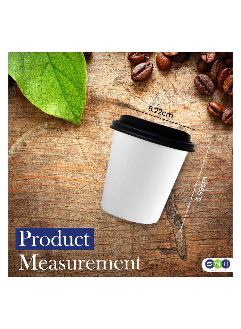 SNH Packing 4 oz (Pack of 50) Heavy Duty Disposable Coffee Paper Cup with Lid White- Single Wall Disposable Cups with Lid for Cold & Hot Drinks - Ideal Coffee Cups Disposable for Cafes & Offices. - Image 2